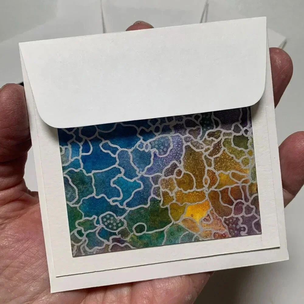 Original Handmade Abstract Watercolor Card Set - 6 Unique Blank Note Cards OOAK - Picture 3 of 14